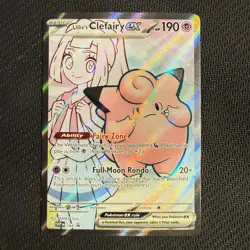 Lillie's Clefairy ex 195 NM Ultra Rare Full Art SV: Black Star Promo Pokemon TCG - Image 1