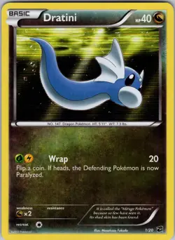 Dratini (1) 1/20 Dragon Vault Holo Pokemon TCG NM - Image 1