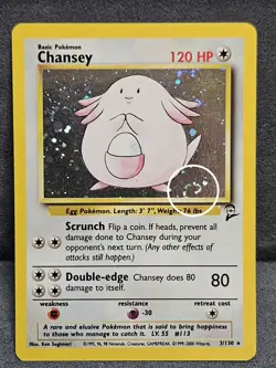 Chansey 🌀SWIRL🌀 3/130 Pokemon - Base Set 2 - Holo Rare - LP/MP - Image 1