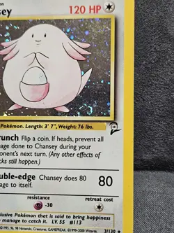 Chansey 🌀SWIRL🌀 3/130 Pokemon - Base Set 2 - Holo Rare - LP/MP - Image 4