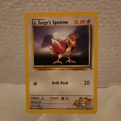 Pokemon Lt. Surge's Spearow Gym Heroes 52/132 Uncommon 30 HP Regular English - Image 1