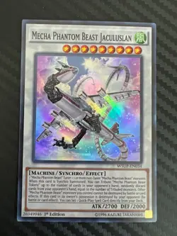 Yugioh Mecha Phantom Beast Jaculuslan WSUP-EN034 Super Rare 1st Edition VLP - Image 1