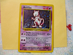 POKEMON BASE SET MEWTWO HOLO/FOIL CARD- #10/102- MP CONDITION! - Image 1