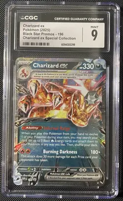 CGC 9 MINT Charizard ex 196 SVP Black Star Promo SVP196 Pokemon Card - Image 1