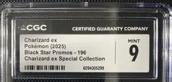 CGC 9 MINT Charizard ex 196 SVP Black Star Promo SVP196 Pokemon Card - Image 3