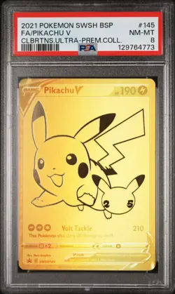 Pikachu V ⭐ SWSH145 SWSH: Sword & Shield Promo Cards Holo PSA 8 JUST GRADED - Image 1