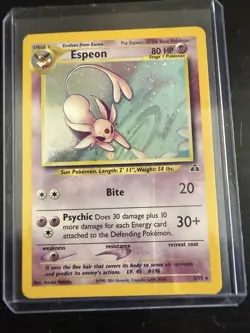 Espeon Neo Discovery TCG 1/75 Holo Unlimited Rare Card Pokemon English - Image 1
