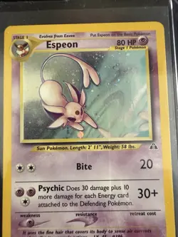 Espeon Neo Discovery TCG 1/75 Holo Unlimited Rare Card Pokemon English - Image 3