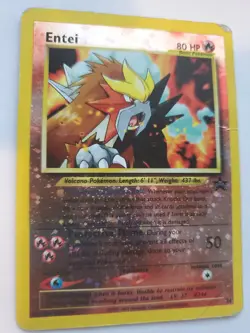 Entei Promo Holo Pokemon Card Base WOTC Played - Image 1
