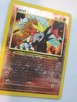 Entei Promo Holo Pokemon Card Base WOTC Played - Image 3