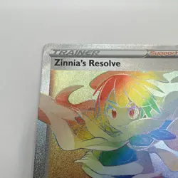 Zinnias Resolve Full Art Secret Rainbow Rare Pokemon Card 225/203 Evolving Skies - Image 2