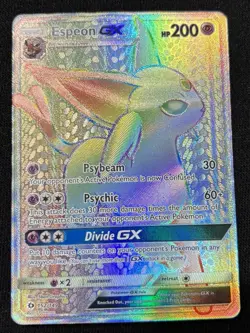 Pokemon Espeon GX Secret Rare Full Art Holo SM Base Set Card 152/149 - Image 1