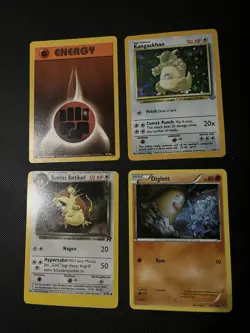 4x ERROR Pokemon Card Lot: Vintage Holo Rare Common Crimp Jungle Team Rocket - Image 1