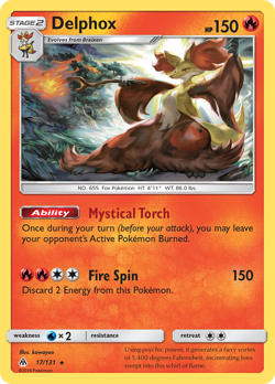 Delphox 17/131 Forbidden Light Pokemon Card NM Reverse Holo - Image 1