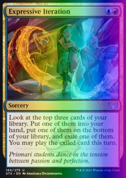 MTG Expressive Iteration (186/447) Strixhaven School of Mages LP FOIL - Image 1