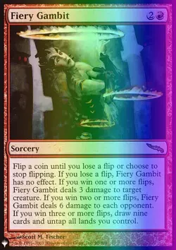 MTG Magic the Gathering Fiery Gambit (7/82) Heads I Win, Tails You Lose LP FOIL - Image 1
