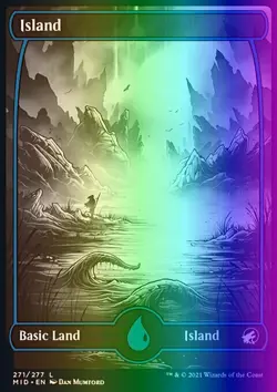 MTG Magic the Gathering Island (271/553) Innistrad Midnight Hunt LP FOIL - Image 1