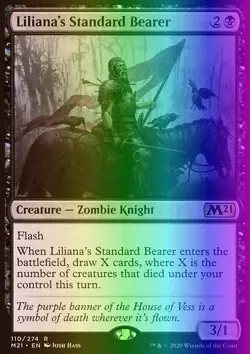 MTG Liliana's Standard Bearer (110/470) Core Set 2021 LP FOIL - Image 1