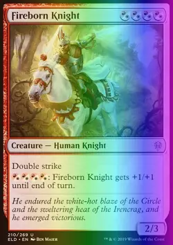 MTG Magic the Gathering Fireborn Knight (210/533) Throne of Eldraine LP FOIL - Image 1