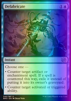 MTG Magic the Gathering Defabricate (45/416) The Brothers' War LP FOIL - Image 1