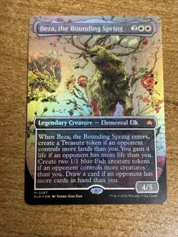Beza, the Bounding Spring (Borderless) Bloomburrow Foil NM-M Unplayed MTG 0287 - Image 1