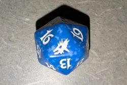 MtG Magic the Gathering Spindown Scourge blue D20 Life Counter - Image 1