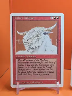🔴🔴🔴 (4) 1994 MAGIC The Gathering HURLOON MINOTAUR REVISED 3RD EDITION PLAYED2 - Image 2