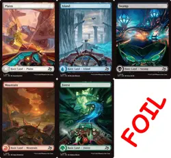 100 FOIL AETHERDRIFT FULL ART Basic Land 20 Each Type - Image 1