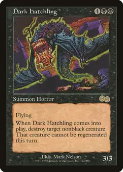 Dark Hatchling [Urza's Saga] Lightly Played - Image 1