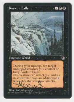 Signed Koskun Falls HP Homelands Artist Rob Alexander MTG Magic Reserved List! - Image 1