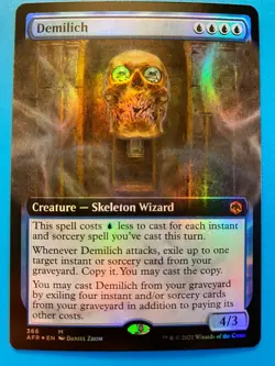 MTG 1x FOIL EXTENDED ART Demilich 366 Adventures in the Forgotten Magic x1 NM - Image 1