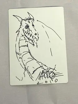 MTG Kjeldoran Skycaptain Artist Proof Sketch Dragon and Signature Signed Poole - Image 2