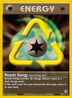Pokemon Recycle Energy (105/111) Neo Genesis 1ED LP - Image 1