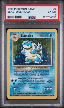 1999 POKEMON BASE SET UNLIMITED #2 BLASTOISE-HOLO PSA 6 - Image 1