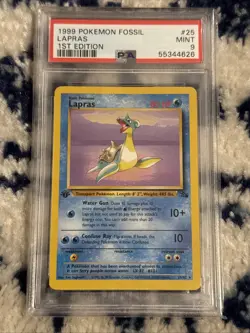 1999 POKEMON FOSSIL 1ST ED #25 LAPRAS PSA 9 MINT - Image 1