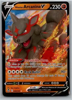 Hisuian Arcanine V 90/195 Silver Tempest Ultra Rare Pokemon NM - Image 1