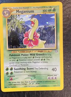 2000 Pokemon TCG Meganium 11/111 Neo Genesis Holo Rare - Image 1