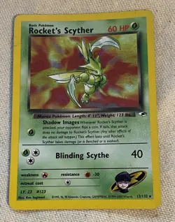 2000 Pokemon TCG Rocket's Scyther Gym Heroes Unlimited Holo 13/132 - Image 1