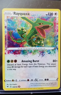 Pokemon Rayquaza 138/185 Amazing Rare Sword and Shield Vivid Voltage Pack Fresh - Image 3