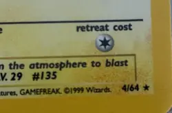 1999 Pokemon TCG Jolteon Jungle 4/64 Holo Rare - Image 3