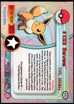 2000 Topps Pokemon TV Animation Edition Series 3 Holo Foil #133 Eevee - Image 2