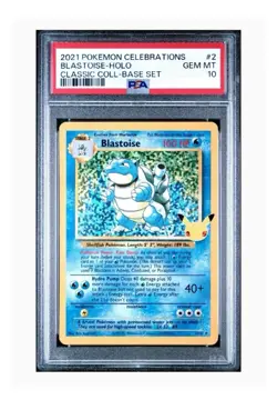 PSA 10 Blastoise 2/102 Celebrations: Classic Collection Holo 2021 Pokemon TCG - Image 1