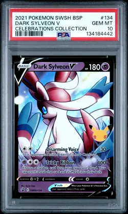 2021 POKEMON SWSH BLACK STAR PROMO CELEBRATIONS COLL #134 DARK SYLVEON V PSA 10 - Image 1