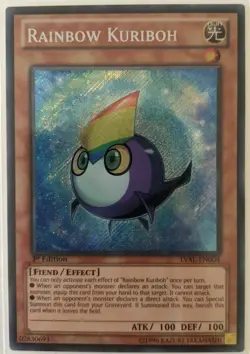 YuGiOh Rainbow Kuriboh Secret Rare 1st Edition LVAL-EN004 - Image 1