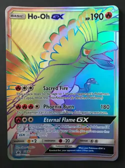 Ho-oh GX JUMBO SM80 PROMO Oversized Pokemon Card Shiny ULTRA RARE HOLO Exc - Image 1