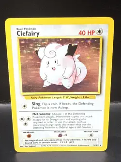 Pokemon TCG Clefairy Base Set Holo Unlimited Rare Card 5/102 A - Image 2
