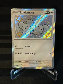 Pokemon Paldean Fates Tandemaus Holo Rare Card 209/091 NM - Image 1