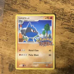Pokemon Lucario 12/16 Rumble Card 90 HP English Nintendo 2009 - Image 1