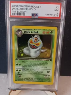 PSA 7 Dark Arbok 2/82 Holo 1st Edition Team Rocket WOTC Vintage Pokemon Card - Image 1