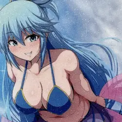 KonoSuba Aqua Sexy Bikini Anime Waifu Girl Doujin Lewd Goddess Glitter Art Card - Image 3